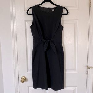 T Tahari simple black dress with front knot tie